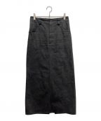 AURALEEオーラリー）の古着「ロングスカート/WASHED HARD TWIST CANVAS SKIRT」｜グレー