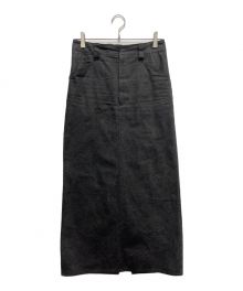 AURALEE（オーラリー）の古着「ロングスカート/WASHED HARD TWIST CANVAS SKIRT」｜グレー