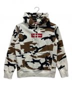 SUPREMEシュプリーム）の古着「Box Logo Hooded Sweatshirt Brown Camo/プルオーバーパーカー」｜ホワイト×ブラウン