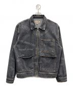 stussyステューシー）の古着「WORLDWIDE ZIP WORK JACKE」｜ブラック