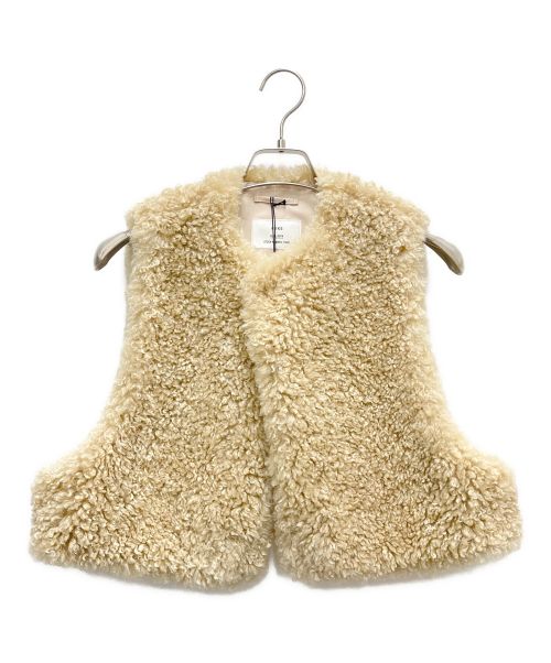 HYKE（ハイク）HYKE (ハイク) FAUX SHEARLING CROPPED VEST ベージュ サイズ:SIZE FREEの古着・服飾アイテム