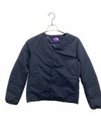 THE NORTHFACE PURPLELABELザ・ノースフェイス パープルレーベル）の古着「ノーカラーダウンジャケット/Down Cardigan」｜ネイビー