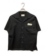beautiful peopleビューティフルピープル）の古着「コンパクトシャーティング ハーフスリーブシャツ」｜ブラック