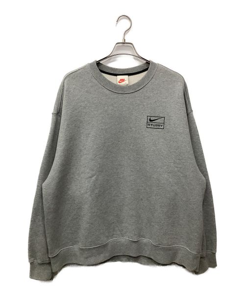 NIKE（ナイキ）NIKE (ナイキ) stussy (ステューシー) ワンポイントロゴ刺繍スウェット グレー サイズ:XLの古着・服飾アイテム