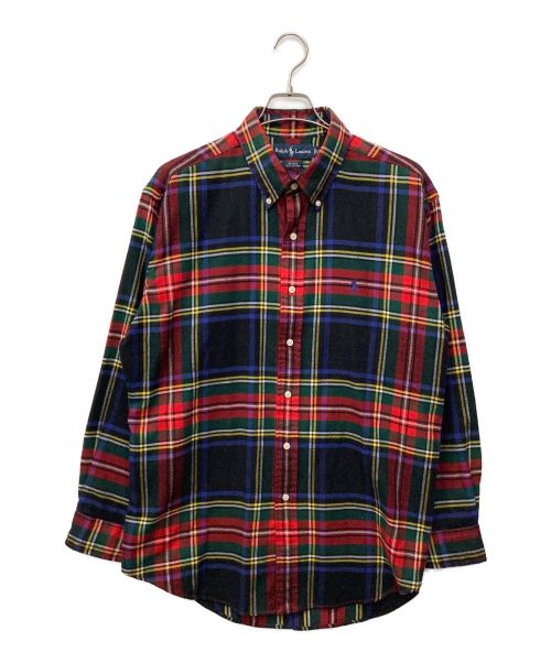 RALPH LAUREN（ラルフローレン）RALPH LAUREN (ラルフローレン) ボタンダウンシャツ レッド×ブラック サイズ:LLの古着・服飾アイテム