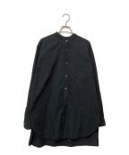 COMOLIコモリ）の古着「ベタシャンバンドカラーシャツ」｜ブラック