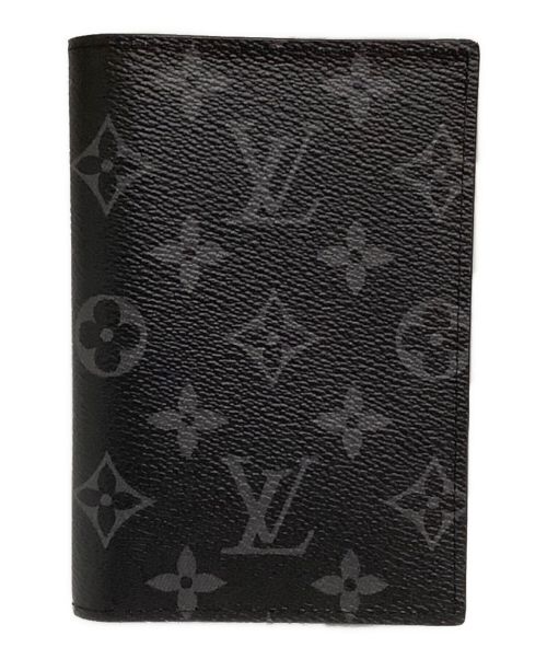 LOUIS VUITTON（ルイ ヴィトン）LOUIS VUITTON (ルイ ヴィトン) モノグラムエクリプス　パスポートカバー クーヴェルテュール・パスポール　パスケース ブラックの古着・服飾アイテム