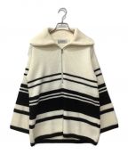 WRAPINKNOTラッピンノット）の古着「OVERSIZE BORDER KNIT」｜ベージュ×ブラック