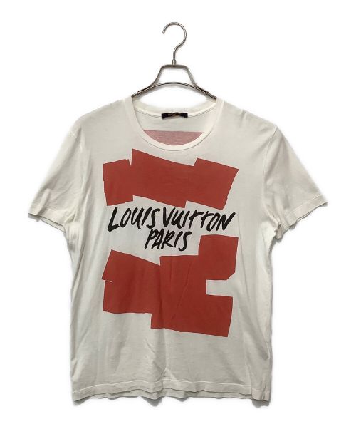 LOUIS VUITTON（ルイ ヴィトン）LOUIS VUITTON (ルイ ヴィトン) グラフィック ロゴ クルーネック Tシャツ ホワイト サイズ:Mの古着・服飾アイテム