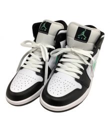 NIKE（ナイキ）の古着「Air Jordan 1 Mid "Green Glow"　スニーカー」｜ブラック×ホワイト