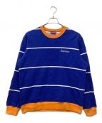 SUPREMEシュプリーム）の古着「striped crewneck」｜ブルー×オレンジ