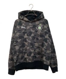 PUMA×A BATHING APE（プーマ×アベイシングエイプ）の古着「プルオーバーパーカー」｜ブラック×グレー