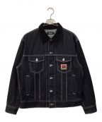 X-LARGEエクストララージ）の古着「PATCHED TRUCKER JACKET」｜インディゴ