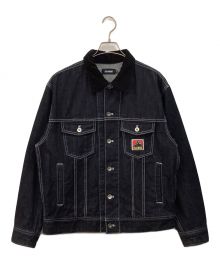 X-LARGE（エクストララージ）の古着「PATCHED TRUCKER JACKET」｜インディゴ