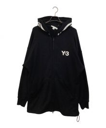 Y-3×adidas（ワイスリー×アディダス）の古着「ロゴプリントジップアップフーディー」｜ブラック