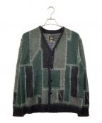 Needles×STUDIOUSニードルズ×ステュディオス）の古着「Mohair Cardigan - Patchwork Motif」｜グリーン