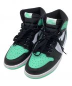 NIKEナイキ）の古着「AIR JORDAN1 high og Green Glow　ミッドカットスニーカー」｜ホワイト×スカイブルー