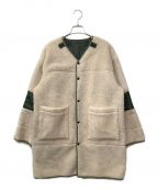 JANE SMITHジェーンスミス）の古着「POLYESTER BOA V-NECK NO COLLER REVERSIBLE COAT」｜オフホワイト