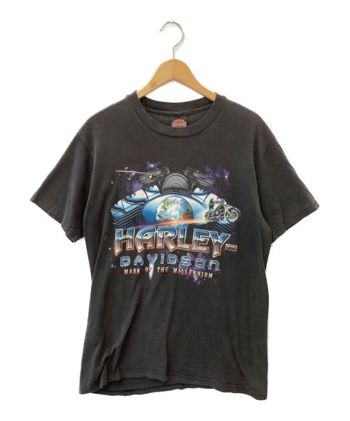 モーターTシャツ（モーターTシャツ）モーターTシャツ (モーターTシャツ) [古着] HARLEY-DAVIDSON モーターTシャツ ブラック サイズ:Mの古着・服飾アイテム