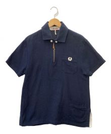 FRED PERRY×NIGEL CABOURN（フレッドペリー×ナイジェルケーボン）の古着「ハーフジップ半袖ポロシャツ」｜ネイビー