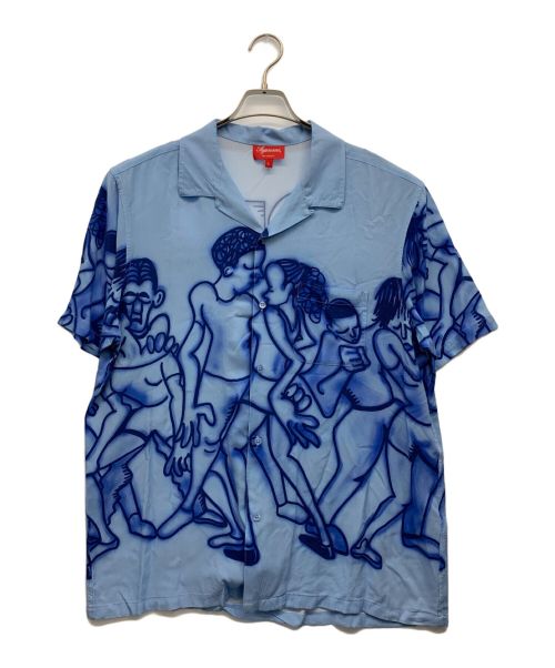 SUPREME（シュプリーム）Supreme (シュプリーム) Dancing Rayon s/s shirt スカイブルー サイズ:Lの古着・服飾アイテム