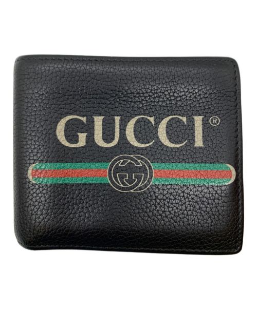 GUCCI（グッチ）GUCCI (グッチ) 2つ折り財布 ブラックの古着・服飾アイテム