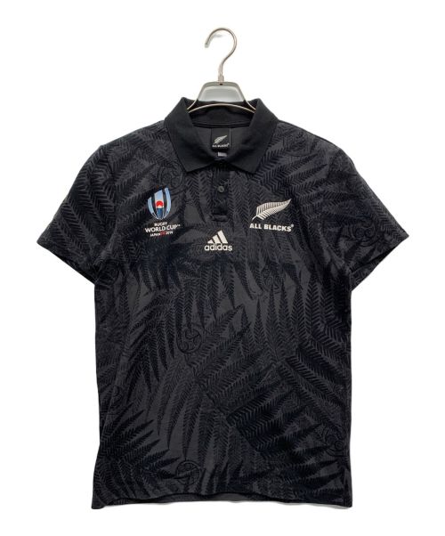 adidas（アディダス）adidas (アディダス) ALL BLACKS (オールブラックス) ポロシャツ ブラック サイズ:Lの古着・服飾アイテム