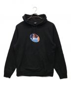 stussyステューシー）の古着「OVAL LOGO HOODIE」｜ブラック