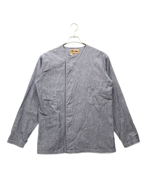 LYBRO（ライブロ）LYBRO (ライブロ) スナップボタン ノーカラーシャツ ブルー サイズ:46の古着・服飾アイテム