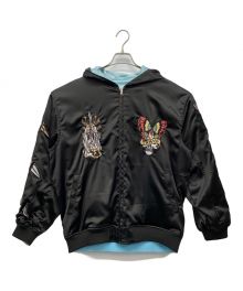 Ed Hardy×TRAVS（エド ハーディー×トラビス）の古着「リバーシブルスタジャン」｜ブラック