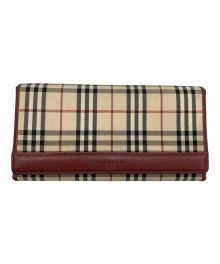 BURBERRY（バーバリー）の古着「長財布」｜ベージュ×レッド