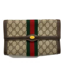 GUCCI（グッチ）の古着「クラッチバッグ」｜ブラウン×ベージュ