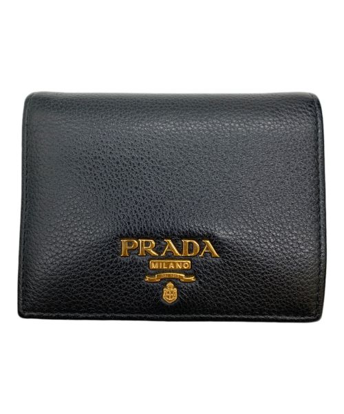 PRADA（プラダ）PRADA (プラダ) 2つ折り財布 ブラックの古着・服飾アイテム