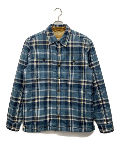 L.L.Bean（エルエルビーン）L.L.Bean (エルエルビーン) 裏ボアチェックシャツ ブルー×ベージュ サイズ:Mの古着・服飾アイテム