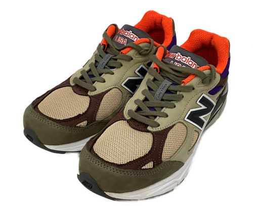 NEW BALANCE（ニューバランス）NEW BALANCE (ニューバランス) 990 V3 ブラウン×オリーブ×オレンジ サイズ:26.5cmの古着・服飾アイテム