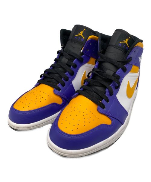 NIKE（ナイキ）NIKE (ナイキ) AIR JORDAN 1 MID パープル×イエロー サイズ:28cmの古着・服飾アイテム