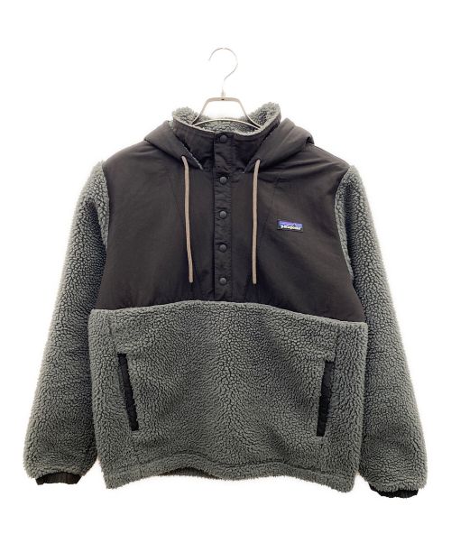 Patagonia（パタゴニア）Patagonia (パタゴニア) フリースパーカー グレー×ブラック サイズ:Sの古着・服飾アイテム