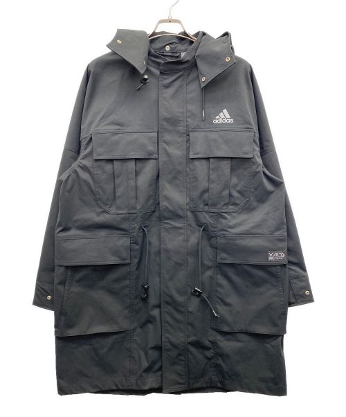 adidas（アディダス）adidas (アディダス) PRSVツイルロングコート ブラック サイズ:XLの古着・服飾アイテム