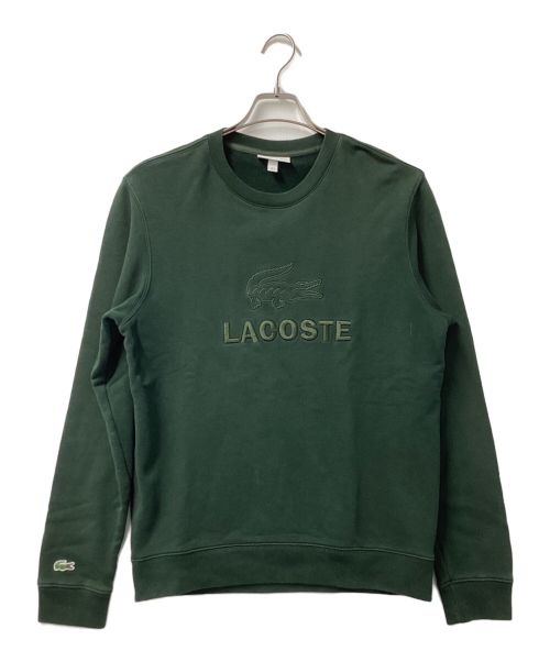 LACOSTE（ラコステ）LACOSTE (ラコステ) ロゴ&ネーム刺しゅうクルーネックスウェット グリーン サイズ:Mの古着・服飾アイテム