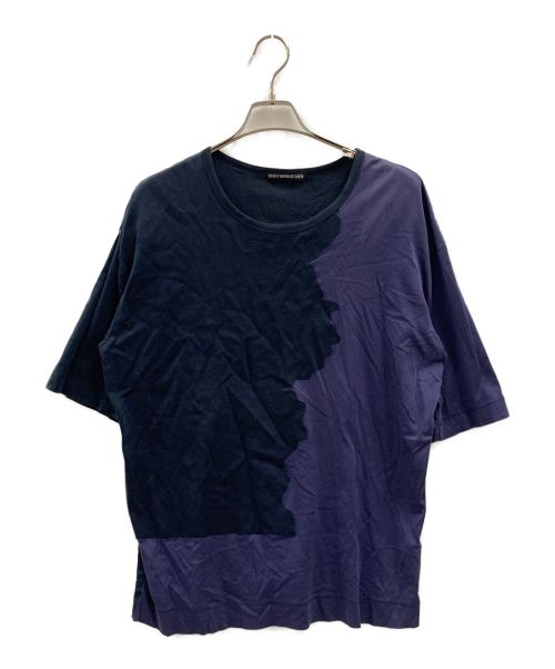 ISSEY MIYAKE MEN（イッセイミヤケメン）ISSEY MIYAKE MEN (イッセイミヤケメン) ボンディング2トーンTシャツ ネイビー×ブルー サイズ:Lの古着・服飾アイテム