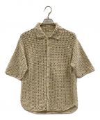 AURALEEオーラリー）の古着「HAND CROCHET COTTON KNIT HALF SLEEVE SHIRT」｜ベージュ