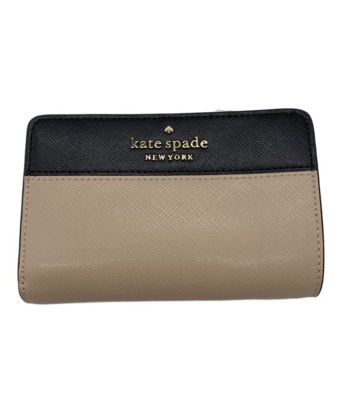 Kate Spade（ケイトスペード）Kate Spade (ケイトスペード) 2つ折り財布 ベージュ×ブラックの古着・服飾アイテム