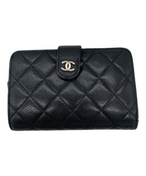 CHANEL（シャネル）CHANEL (シャネル) CHANEL　マトラッセ　2つ折り財布 ブラックの古着・服飾アイテム