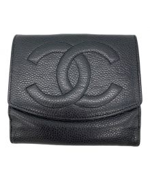 CHANEL（シャネル）の古着「CHANEL　ココマーク　2つ折り財布」｜ブラック