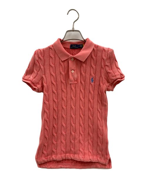 POLO RALPH LAUREN（ポロ・ラルフローレン）POLO RALPH LAUREN (ポロ・ラルフローレン) ケーブルニットポロシャツ ピンク サイズ:XSの古着・服飾アイテム