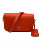 TORY BURCHトリーバーチ）の古着「TORY BURCH　チェーンショルダーバッグ」｜オレンジ