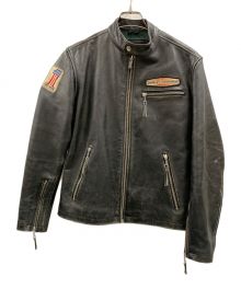 HARLEY-DAVIDSON（ハーレーダビッドソン）の古着「HARLEY-DAVIDSON（ハーレーダビッドソン）　シングルライダースジャケット」｜ブラック