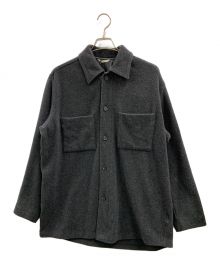 AURALEE（オーラリー）の古着「CASHMERE WOOL BRUSHED JERSEY BIG SHIRTS」｜ブラック