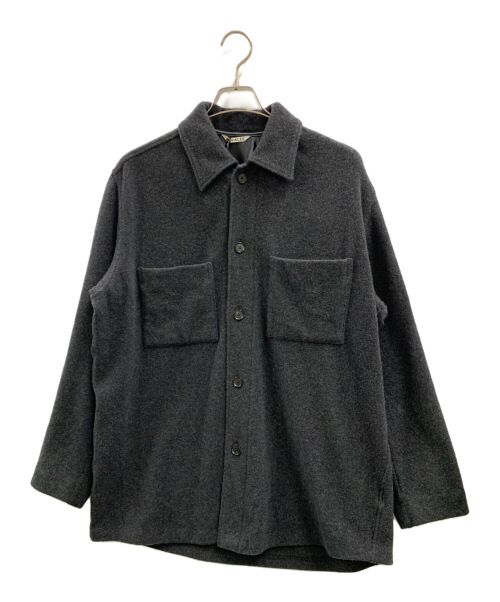 AURALEE（オーラリー）AURALEE (オーラリー) CASHMERE WOOL BRUSHED JERSEY BIG SHIRTS ブラック サイズ:3の古着・服飾アイテム