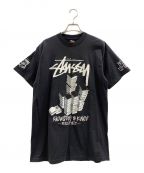 stussyステューシー）の古着「stussy プリントTシャツ」｜ブラック×ホワイト